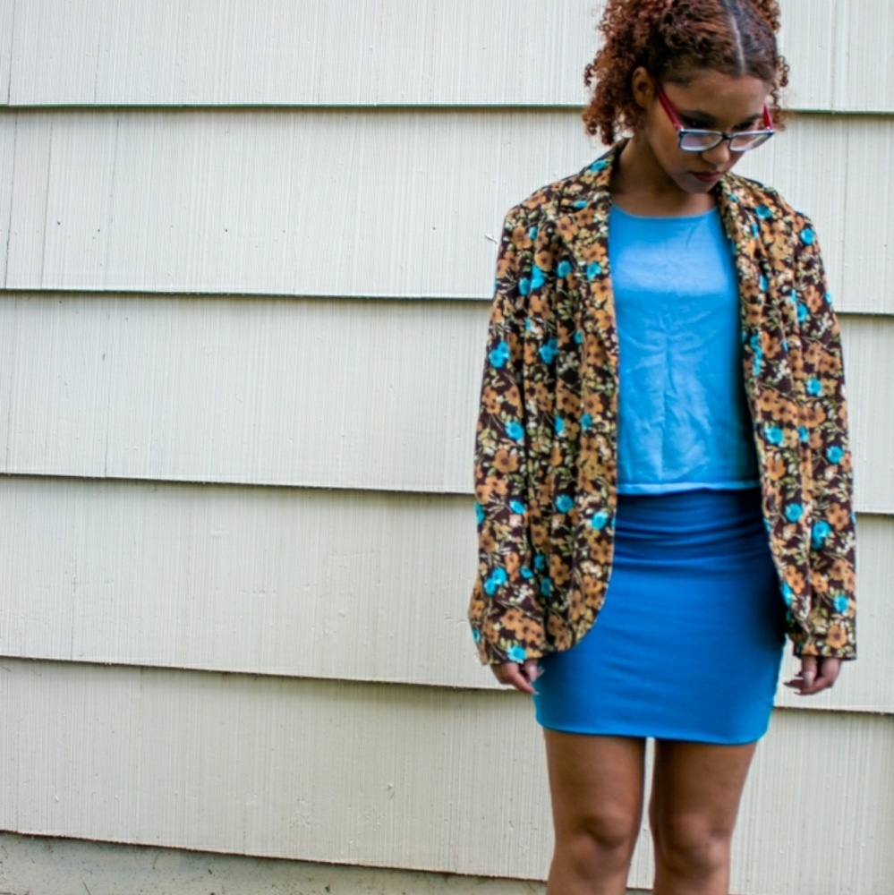 Brown Floral print jacket